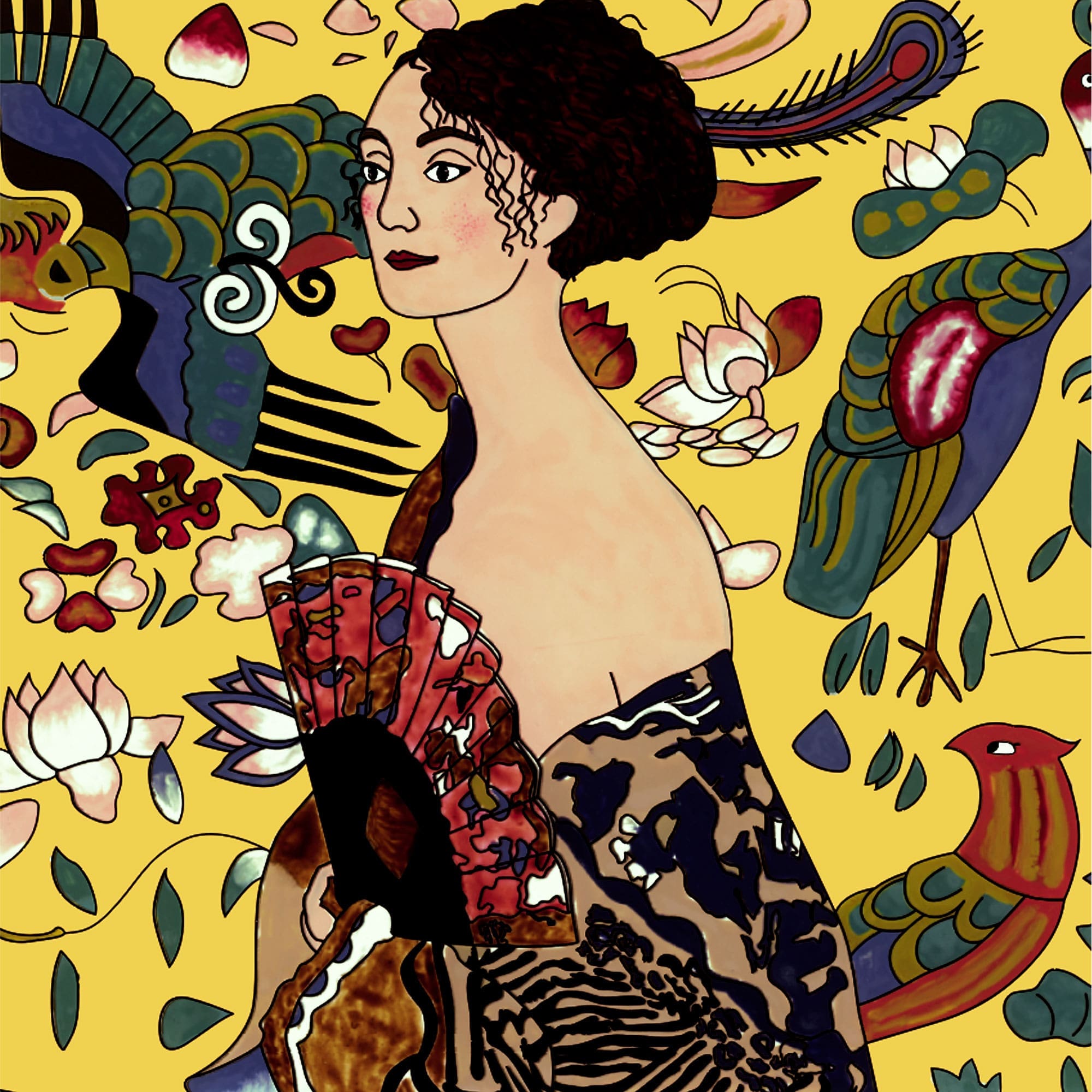 KLD Klimt lady with fan