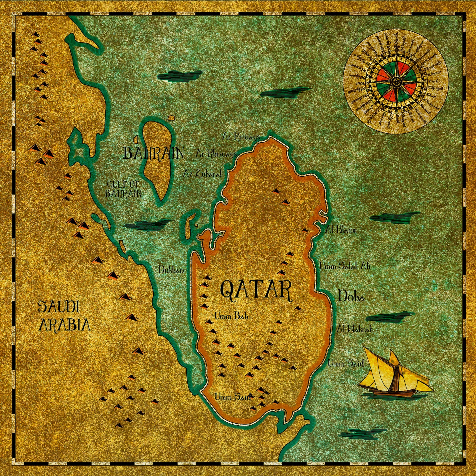 QAT Map of Qatar